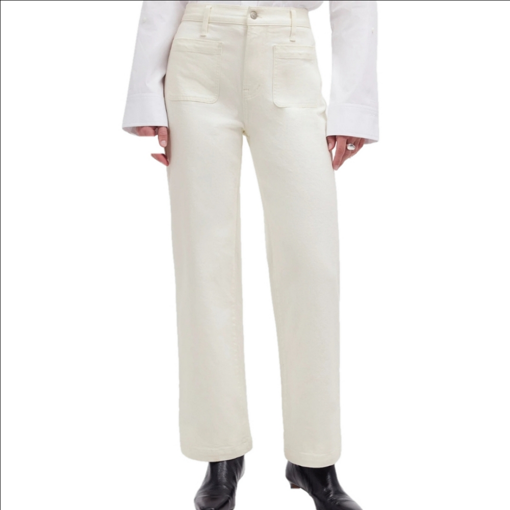 Madewell The Emmett Wide-Leg Full Length Jean: Patch Pocket Edition NWT Sz 32 - Picture 4 of 12